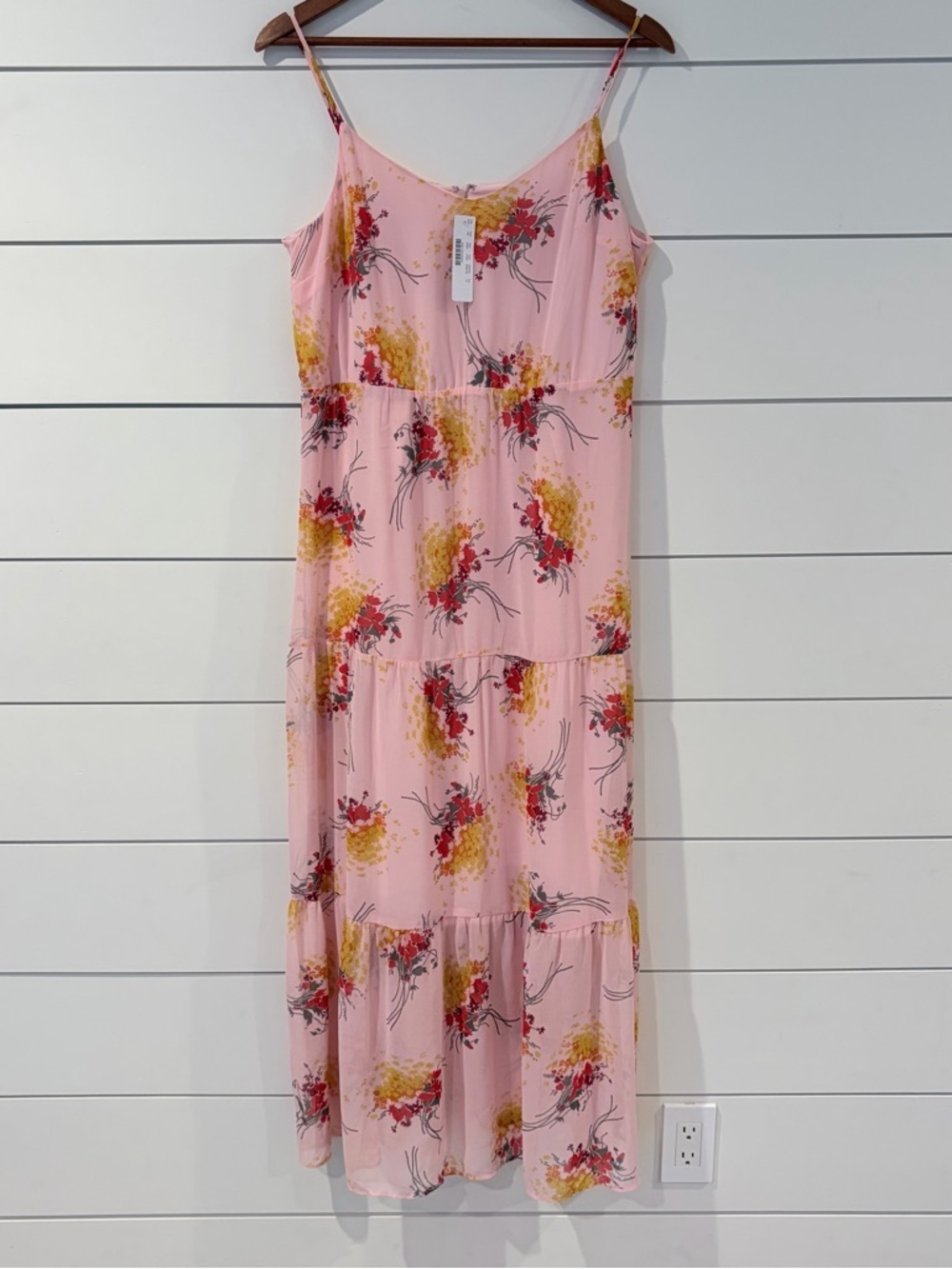 J.Crew Mercantile Pink Floral Midi Dress Boho Cottagecore NWT 14 Coastalcore